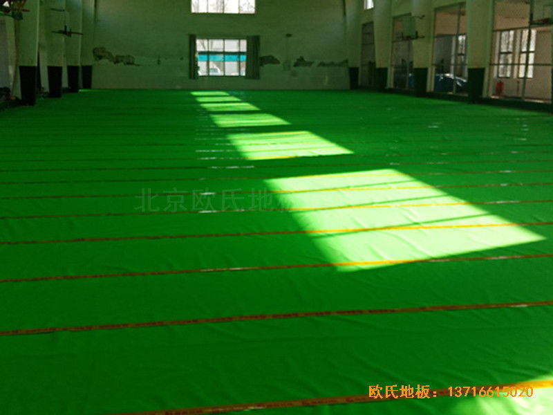 河北滄州體育學(xué)?；@球館體育地板施工案例2