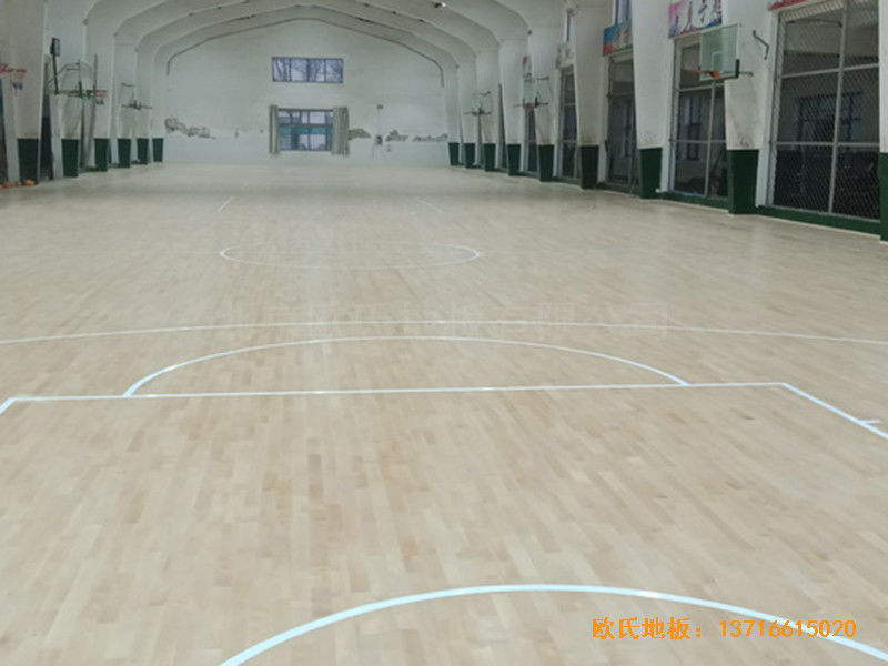 河北滄州體育學(xué)?；@球館體育地板施工案例5